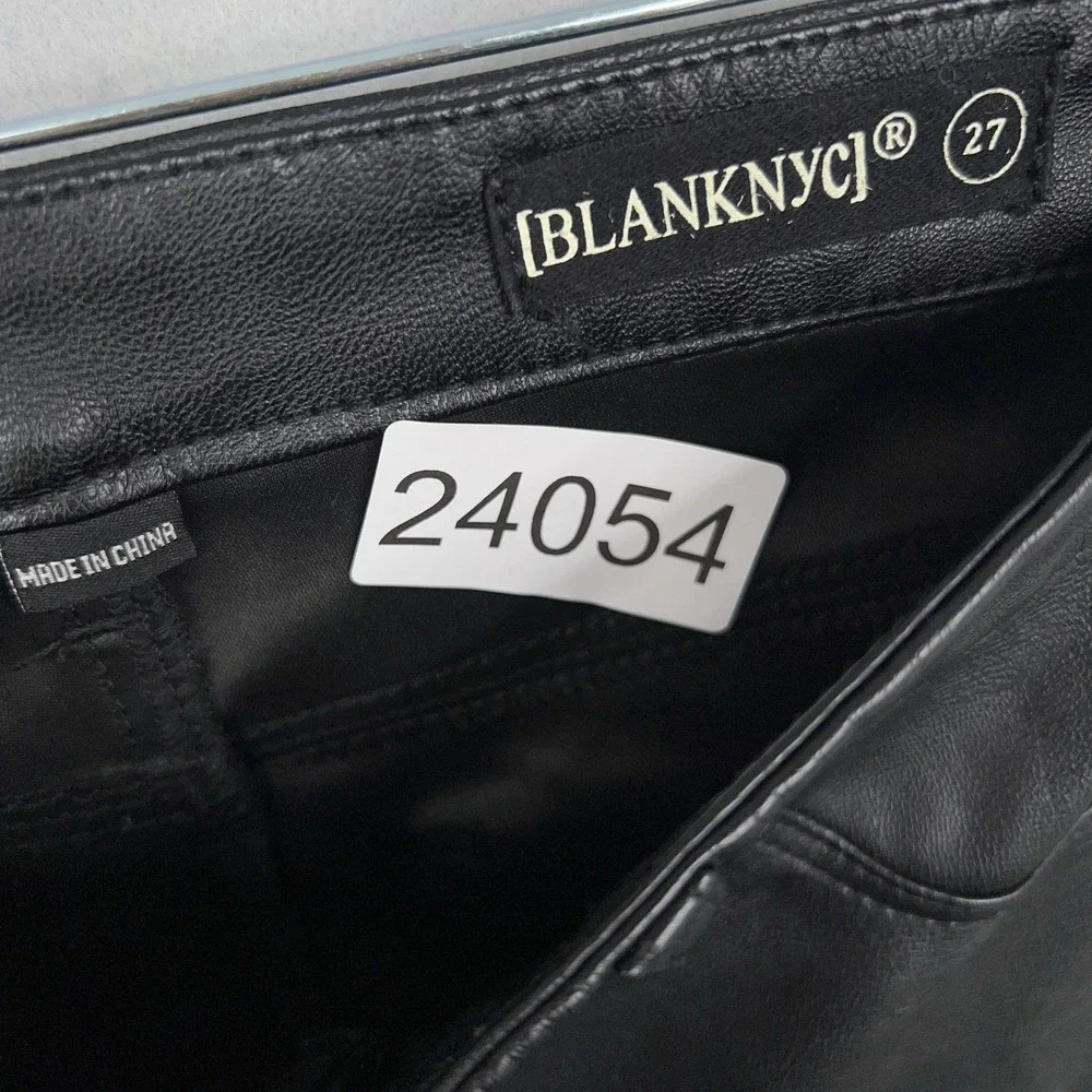BLANKNYC Pants Womens 27 Black Faux Leather Coated Skinny Jeans Goth Edgy Rock